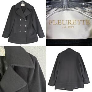 Fleurette Peacoat Wool Cashmere Womens Overcoat Size 6 Black Coat Old Money